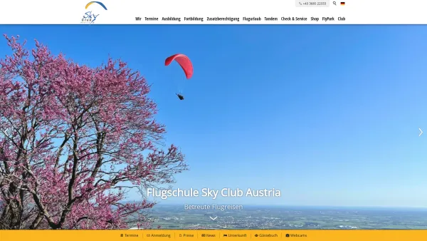 Website Screenshot: Sky Club Austria - Flugschule Sky Club Austria - Date: 2023-06-26 10:21:41
