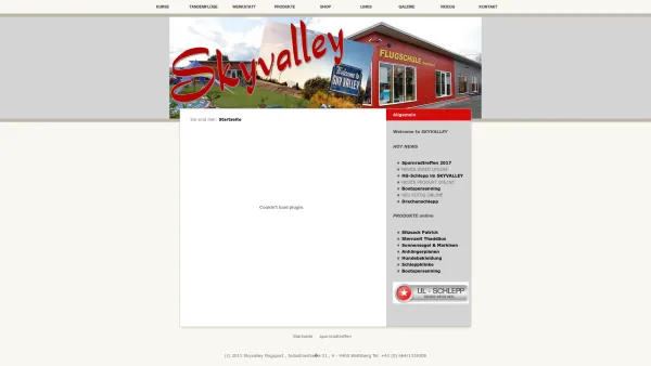 Website Screenshot: Flugsport Skyvalley Drachen und Paragleiterschule - Flugsport Skyvalley - Ihr Spezalist f?r Flugsport & Sonderanfertigungen in h?chster Qualit?t - Date: 2023-06-14 10:45:14