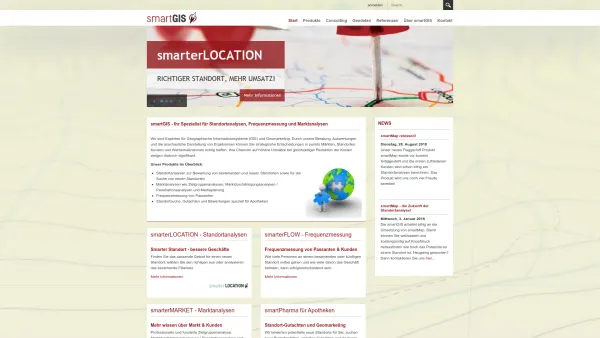 Website Screenshot: smartGIS KG - smartGIS - Ihr Spezialist für Standortanalysen, Frequenzmessung und Marktanalysen - Date: 2023-06-26 10:21:42