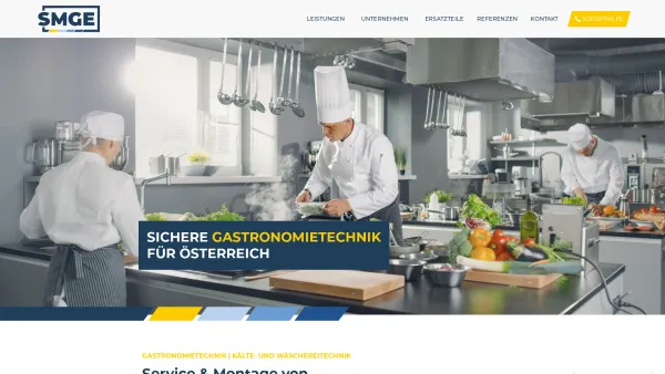 Website Screenshot: SMGE Service, Montage von Großküchen und Elektroanlagen GmbH. - Gastronomietechnik | Kälte-/Klima-/Wäschereitechnik - SMGE - Date: 2023-06-26 10:21:43