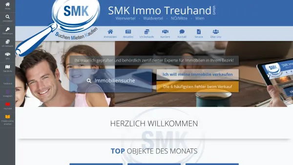 Website Screenshot: SMK Immo Treuhand GmbH - SMK Immo Treuhand GmbH - Immobilien in NÖ & Wien - Date: 2023-06-15 16:02:34