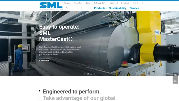 Website Screenshot: SML Maschinengesellschaft mbH - Welcome at SML | SML - Date: 2023-06-26 10:21:43