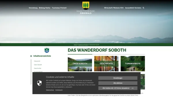Website Screenshot: Gemeinde Wanderdorf Soboth - Wanderdorf Soboth - Marktgemeinde Eibiswald - Date: 2023-06-26 10:21:45