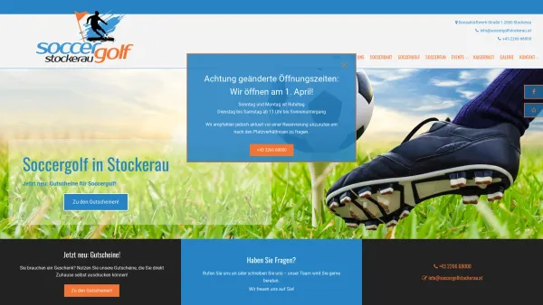 Website Screenshot: Soccergolf Stockerau - Soccergolf | Stockerau - Date: 2023-06-26 10:26:43