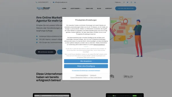Website Screenshot: Socialboost Online Marketing & SEO Agentur - Ihre Online Marketing Agentur für mehr Traffic - Socialboost - Date: 2023-06-15 16:02:34