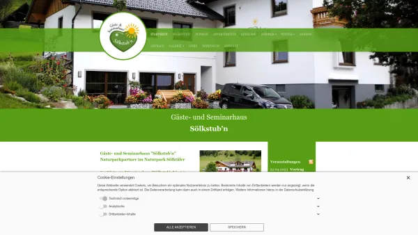 Website Screenshot: Sölkstub'n - Gäste- und Seminarhaus Sölkstub'n - Startseite - Date: 2023-06-15 16:02:34