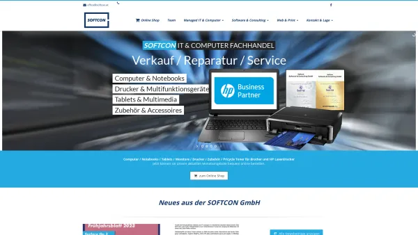 Website Screenshot: SoftCon Software Consulting GmbH St. Johann Tirol MusicOffice Software Consulting Web-Hosting Education local Support - SOFTCON GmbH - PC Reparatur & Service - Agentur in Web & Print - Date: 2023-06-14 10:45:17