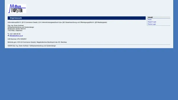 Website Screenshot: Dipl. Ing. Erwin Authried Softwareentwicklung und ARMtwister - MBUStwister - Date: 2023-06-26 10:21:45