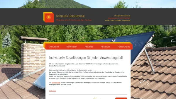 Website Screenshot: Schmuck Solartechnik e.U. - Solar-Technik - Home - Date: 2023-06-26 10:21:48