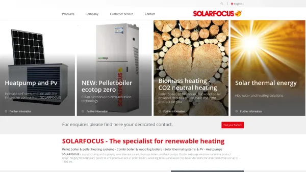 Website Screenshot: SOLARFOCUS GmbH - SOLARFOCUS Biomass boilers for pellet, wood log and wood chip - Date: 2023-06-14 10:37:07