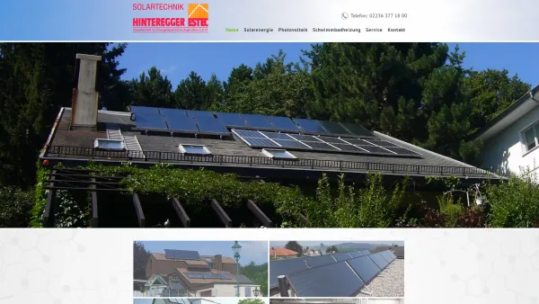 Website Screenshot: Hinteregger-ESTEC Gesellschaft für Energiespartechnologie Gesellschaft Hinteregger Estec - Solartechnik Niederösterreich - Date: 2023-06-26 10:21:48