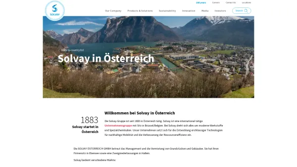 Website Screenshot: Solvay Vienna GmbH Solvay Österreich GmbH - Solvay in Österreich | Solvay - Date: 2023-06-15 16:02:34