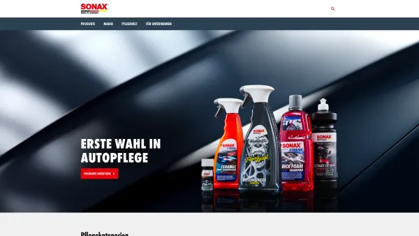 Website Screenshot: Autopflege Lackpflege Waschanlagenprodukte von SONAX reinigen und polieren wie die Profis - Startseite - Sonax-AT - Date: 2023-06-14 10:45:17