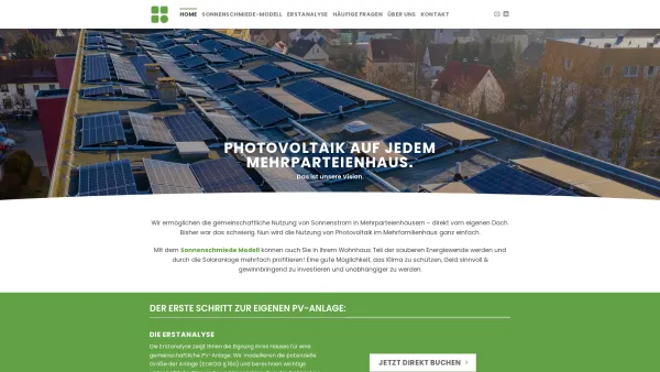 Website Screenshot: Sonnenschmiede GmbH - Sonnenschmiede – Photovoltaik für Ihr Mehrparteienhaus - Date: 2023-06-26 10:26:43