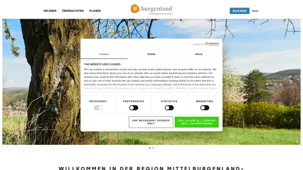 Website Screenshot: Tourismusverband Blaufränkisch Mittelburgenland - Mittelburgenland: Mittelburgenland - Date: 2023-06-26 10:21:51