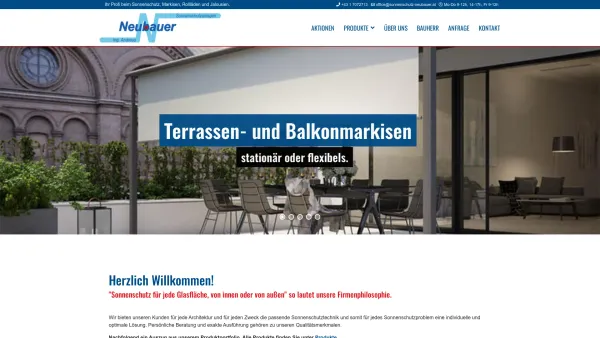 Website Screenshot: Neubauer Sonnenschutztechnik - Neubauer - Sonnenschutz – Home - Date: 2023-06-15 16:02:34