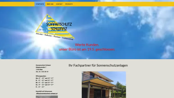 Website Screenshot: Sonnenschutz Schwarz - Ihr Fachpartner für Sonnenschutzanlagen - Sonnenschutz Schwarz - Date: 2023-06-15 16:02:34