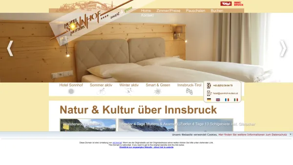 Website Screenshot: Hotel Sonnhof**** - Hotel Sonnhof Mutters, Tirol, �sterreich, Familie Ullmann,� Urlaubin Tirol, Familienhotel, - Date: 2023-06-26 10:21:51
