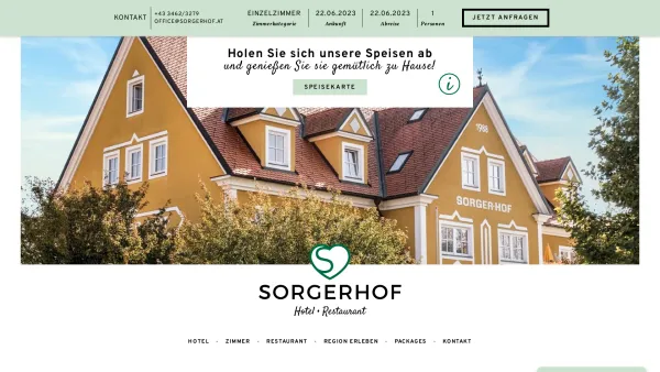 Website Screenshot: Sorgerhof - Sorgerhof | Hotel – Restaurant in Frauental an der Laßnitz - Date: 2023-06-26 10:21:51