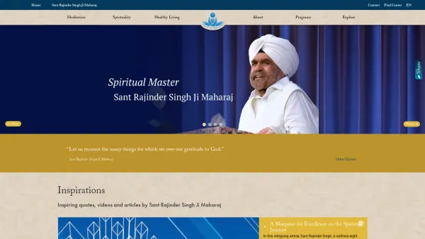 Website Screenshot: Meditations und Wissenschaft der Spiritualität - Science of Spirituality | Spiritual Organization | Learn To Meditate | Grow Spiritually - Date: 2023-06-26 10:21:51