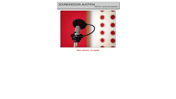 Website Screenshot: Sounddesign Austria - SOUNDDESIGN AUSTRIA - Peter Guschelbauer - Date: 2023-06-26 10:21:51