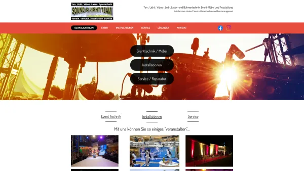 Website Screenshot: Sound Light Team _-_Ton Licht Video Laser und Pyrotechnik/Verleih/Verkauf  Mobile Disco  Event-Management - Sound & Light Team - Date: 2023-06-26 10:21:50