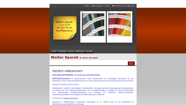 Website Screenshot: Walter Spacek - Spacek.at - Malerei - Anstrich - Tapeten - Raumausstatter - Date: 2023-06-14 10:45:17