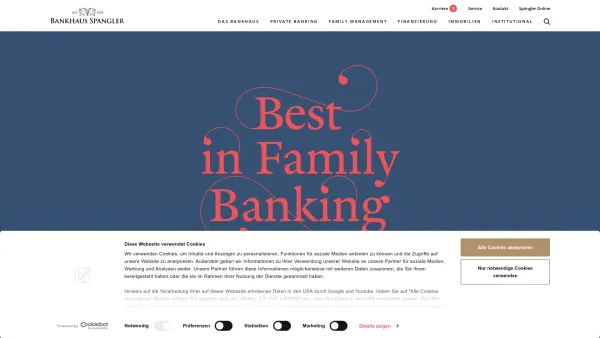 Website Screenshot: Bankhaus Carl Spängler & Co. Aktiengesellschaft - Private Banking, Family Management & Finanzierung - Bankhaus Spängler - Date: 2023-06-15 16:02:34