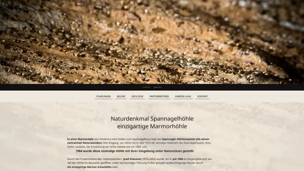 Website Screenshot: Alpengasthof Spannagelhaus Spannagelhöhle am Hintertuxer Gletscher - Marmorschauhöhle - Spannagelhöhle - Date: 2023-06-26 10:21:54