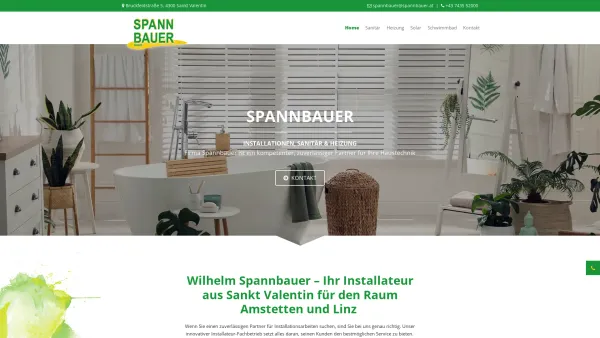 Website Screenshot: Spannbauer GmbH - Ihr Installateur | Spannbauer Heizung-Sanitär-Lüftung GmbH im Raum Amstetten und Linz - Date: 2023-06-26 10:21:54