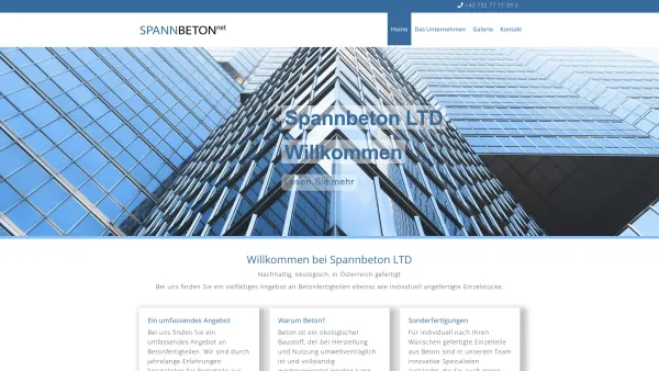 Website Screenshot: Spannbeton Ltd, Sitz Wien - Spannbeton LTD | Wien, Linz - Date: 2023-06-14 16:39:18