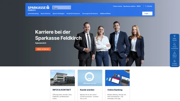 Website Screenshot: Sparkasse Feldkirch - Sparkasse Feldkirch - das modernste Banking Österreichs | Sparkasse Feldkirch - Date: 2023-06-26 10:21:54