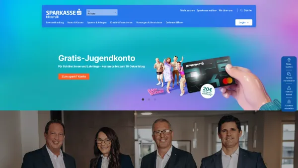 Website Screenshot: Sparkasse Mittersill - Das modernste Banking Österreichs | Sparkasse Mittersill - Date: 2023-06-26 10:21:54