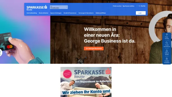 Website Screenshot: Sparkasse Reutte - Sparkasse Reutte AG - das modernste Banking Österreichs | Sparkasse Reutte AG - Date: 2023-06-15 16:02:34