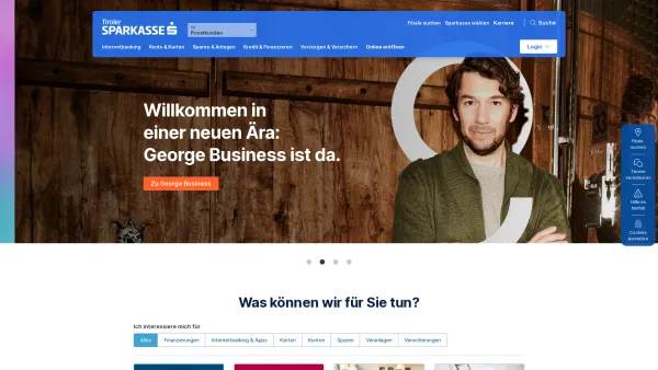 Website Screenshot: Tiroler Sparkasse - Tiroler Sparkasse – modernstes Banking seit 1822 | Tiroler Sparkasse - Date: 2023-06-26 10:21:54