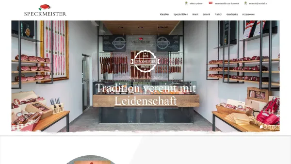 Website Screenshot: speckmeister.at - Speckmeister - höchste Qualität an Fleischwaren aus Münzbach - Willkommen - Date: 2023-06-15 16:02:34