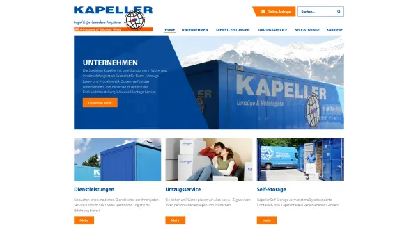 Website Screenshot: Kapeller Internationale Spedition GmbH - Kapeller Int. Spedition GmbH | Innsbruck - Tirol - Date: 2023-06-14 10:45:20