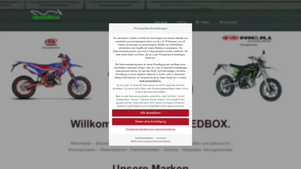 Website Screenshot: speedbox - Willkommen in der SPEEDBOX - Date: 2023-06-14 10:45:20