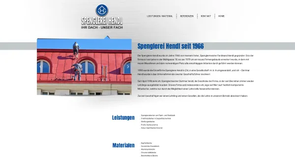 Website Screenshot: Spenglerei Hendl - Spenglerei Hendl Dietmar - Spenglerei Hendl Dietmar - Date: 2023-06-14 10:38:21