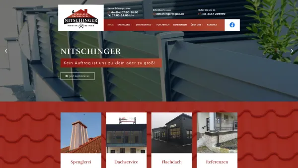 Website Screenshot: Spenglerei Dachdeckerei Nitschinger OG - Dachdecker und Spengler im Bezirk Neusiedl am See - Spenglerei Dachdeckerei Nitschinger e.U. - Date: 2023-06-26 10:26:46