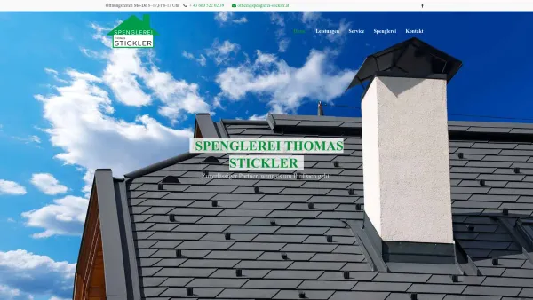 Website Screenshot: Spenglerei Stickler Thomas - Home - Spenglerei Stickler - Date: 2023-06-26 10:21:57