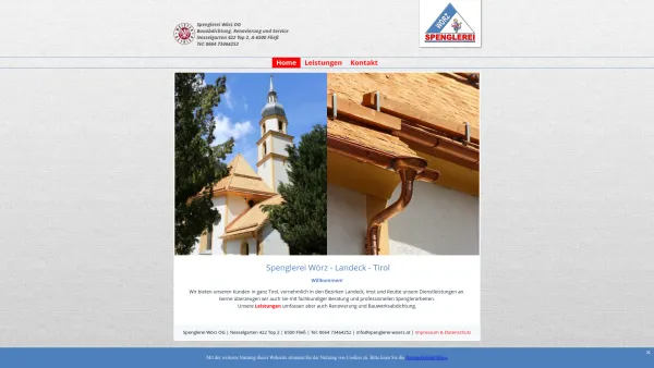 Website Screenshot: Spenglerei Wörz OG - Home - Spenglerei Wörz Tiroler Oberland - Date: 2023-06-15 16:02:34