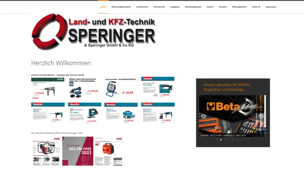 Website Screenshot: August Landtechnik Speringer - Land und KFZ-Technik Speringer - Date: 2023-06-26 10:21:57