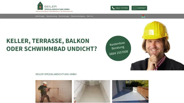 Website Screenshot: Seiler Spezialabdichtung GmbH - Seiler Spezialabdichtung GmbH. Ihr Experte für Wasserschaden-Sanierung - Date: 2023-06-15 16:02:34