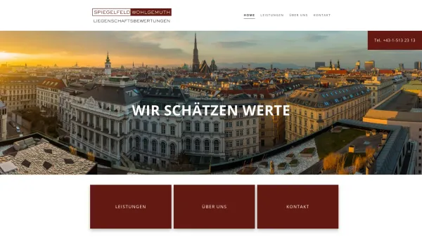 Website Screenshot: Spiegelfeld Co Liegenschaftsbewertung KEG - Home - Spiegelfeld & Wohlgemuth - Date: 2023-06-26 10:21:57