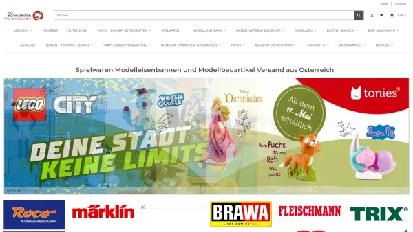 Website Screenshot: Walter Gröbl - Spielwaren Modellbau Modelleisenbahn Österreichischer Versandhandel - Date: 2023-06-15 16:02:34