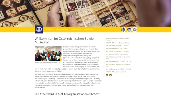 Website Screenshot: Österreichisches Spiele Spielen Österreich - Spielemuseum.at – Österreichisches Spiele Museum e.V. - Date: 2023-06-26 10:21:57