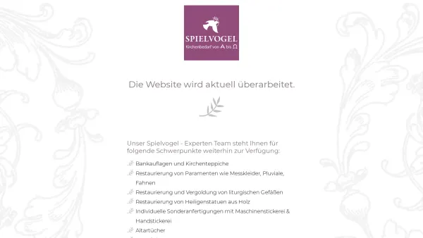 Website Screenshot: Kirchenbedarf SPIELVOGEL - Kirchenbedarf Spielvogel - Date: 2023-06-14 10:37:21