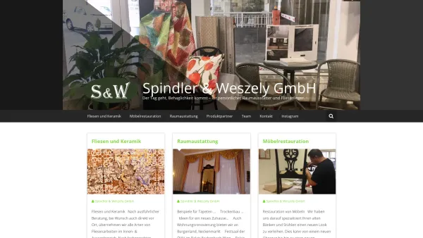 Website Screenshot: Spindler Weszley OEG - Spindler & Weszely GmbH – Der Tag geht, Behaglichkeit kommt – Ihr persönlicher Raumausstatter und Fliesenleger. - Date: 2023-06-26 10:22:00