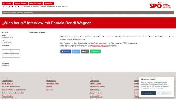 Website Screenshot: Sozialdemokratische Partei Österreichs BezOrg Bitte haben Sie etwas Geduld - „Wien heute“-Interview mit Pamela Rendi-Wagner › SPÖ - Date: 2023-06-26 10:22:00